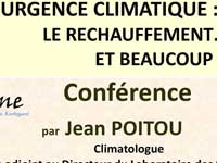 Mercredi 8 mars : conférence "Urgence climatique" par notre grand reporter JiPé