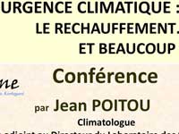 Mercredi 8 mars : conférence « Urgence climatique » par notre grand reporter JiPé