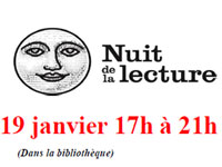 19 janvier, 17h-21h : Nuit de la lecture à la bibliothèque